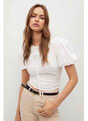 Chemisier Blouse Mango Rayé Blanc Et Bleu Clair - Taille S (36) - 100% Coton - Occasion Comme Neuve
