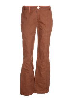 one step pantalons femme de couleur cafe au lait