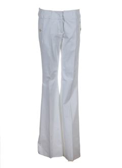 sportmax pantalons femme de couleur blanc