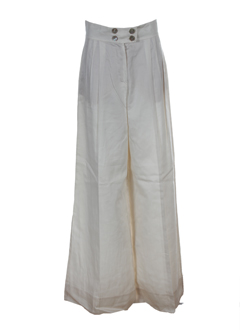sportmax pantalons femme de couleur ecru