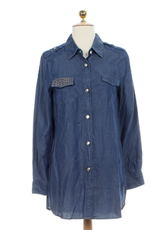 votre nom chemises femme de couleur bleu fonce