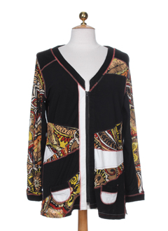 be the queen gilets femme de couleur noir multicolore
