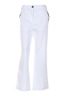 be the queen pantalons femme de couleur blanc multicolore