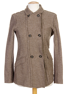 120% lino vestes femme de couleur marron