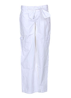 teddy smith pantalons fille de couleur blanc