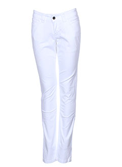 teddy smith pantalons fille de couleur blanc