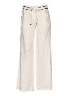 nathalie garcon pantalons femme de couleur beige