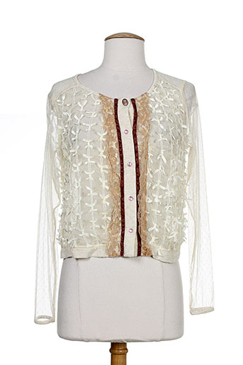 mademoiselle ambre gilets femme de couleur beige