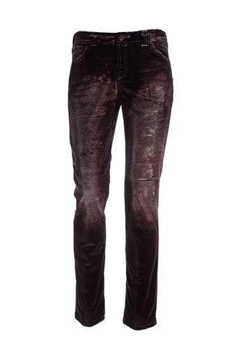 tricot chic pantalons femme de couleur marron