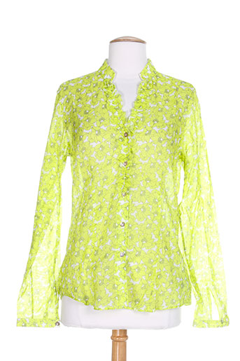 caliban chemises femme de couleur vert