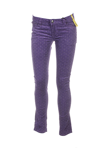 blue rags pantalons femme de couleur violet
