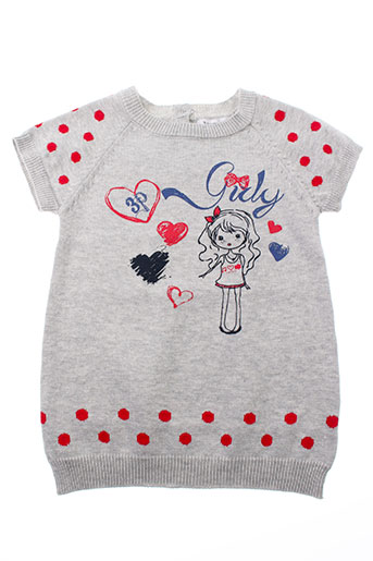 3 et pommes cols et ronds fille de couleur gris (photo) 3 et pommes cols et ronds fille de couleur gris (photo)