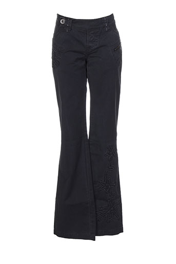 double one peace pantalons femme de couleur noir