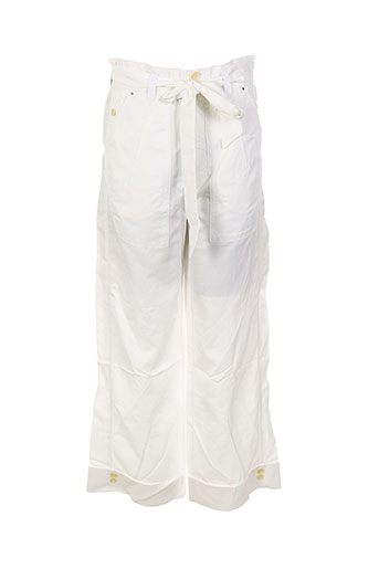 high pantalons femme de couleur blanc