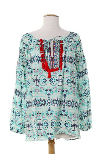 ambre babzoe chemises femme de couleur bleu