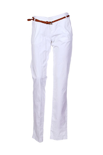 teddy smith pantalons femme de couleur blanc