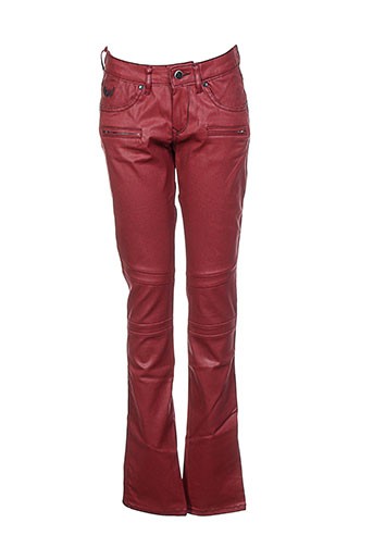 kaporal pantalons fille de couleur rouge