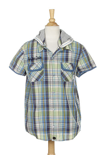 pepe jeans chemises garçon de couleur bleu