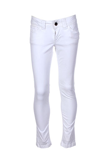 teddy smith pantalons fille de couleur blanc