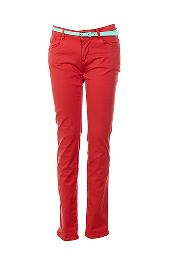 kaporal pantalons fille de couleur rouge
