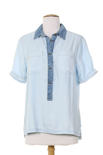 pepe jeans chemises femme de couleur bleu