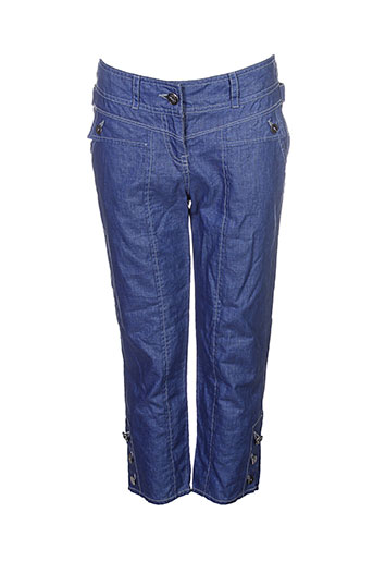 double one peace pantacourts femme de couleur bleu