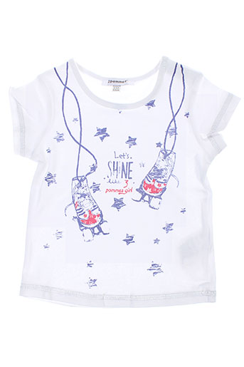 3 pommes t-shirts fille de couleur blanc
