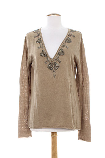 charlie joe pulls femme de couleur beige