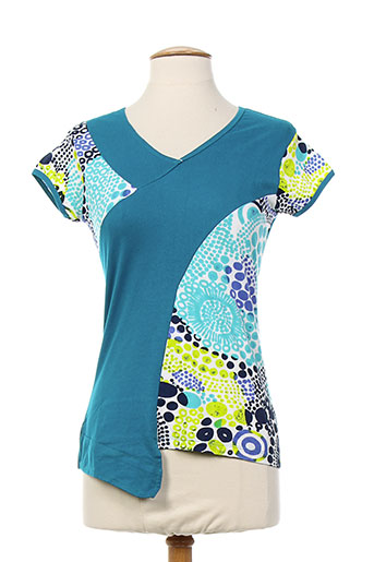 coton du monde chemises femme de couleur bleu