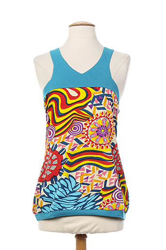 coton du monde chemises femme de couleur bleu