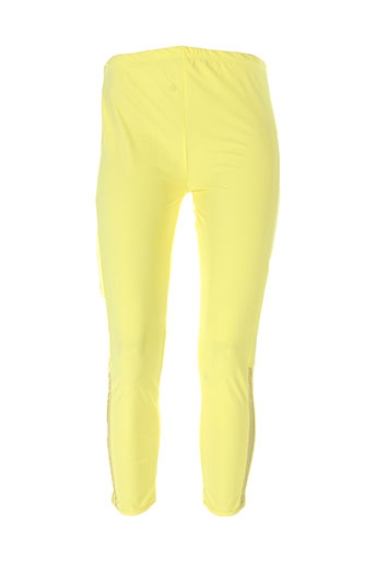 maloka pantalons femme de couleur jaune