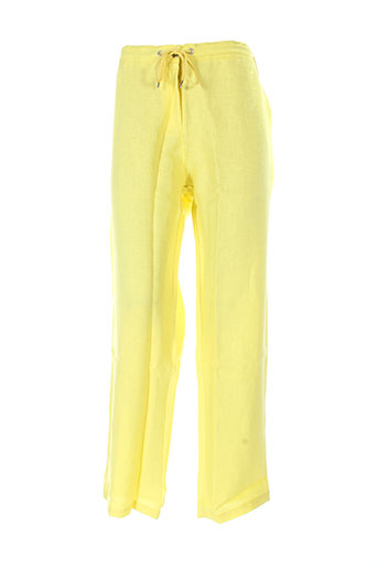 maloka pantalons femme de couleur jaune