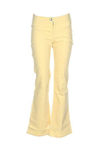 liberto pantalons fille de couleur jaune