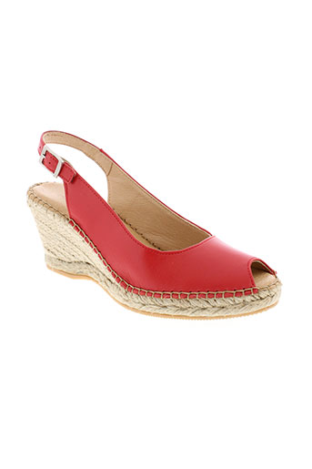 la et maison et de et l et espadrille sandales et nu et pieds femme de couleur rouge