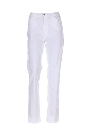 trussardi jeans pantalons femme de couleur blanc