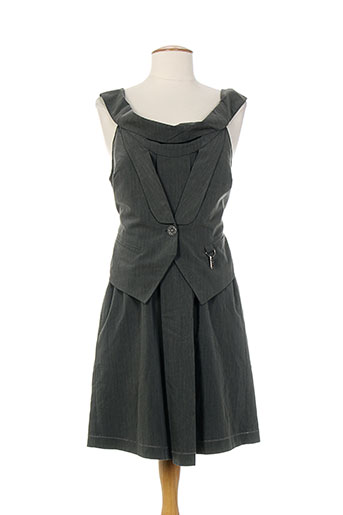 double one peace robes femme de couleur gris