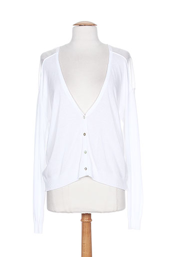 lauren vidal gilets femme de couleur blanc