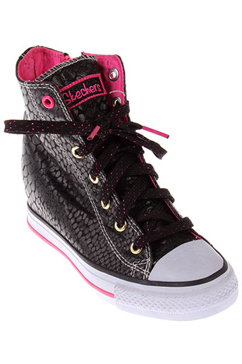skechers chaussures fille de couleur noir