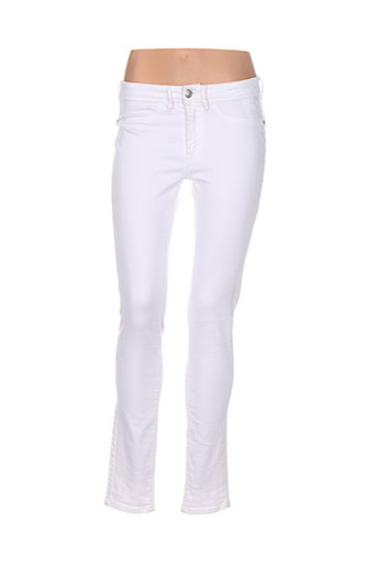 ichi pantalons femme de couleur blanc
