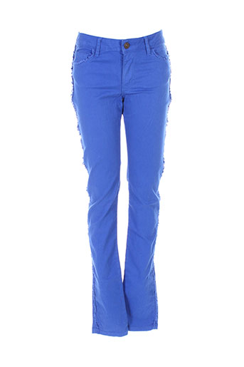 bel air pantalons femme de couleur bleu