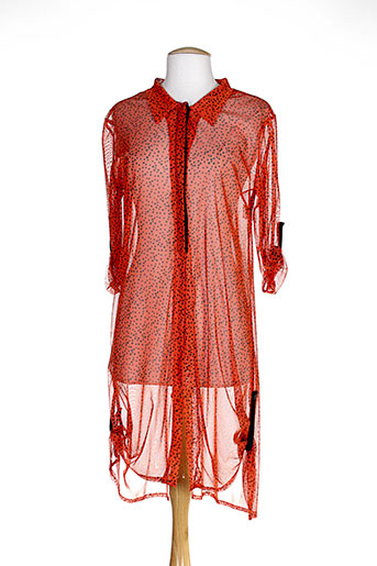 double jeu chemises femme de couleur orange