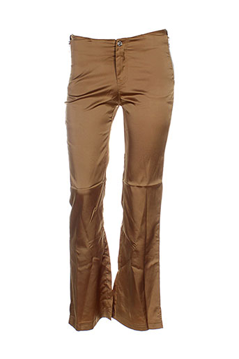 bouton rouge pantalons femme de couleur marron