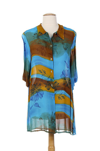 renatto bene chemises femme de couleur bleu