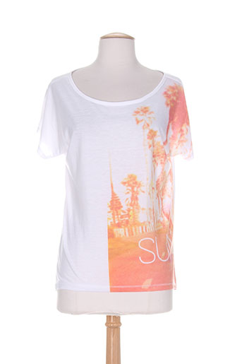 teddy smith t-shirts fille de couleur blanc