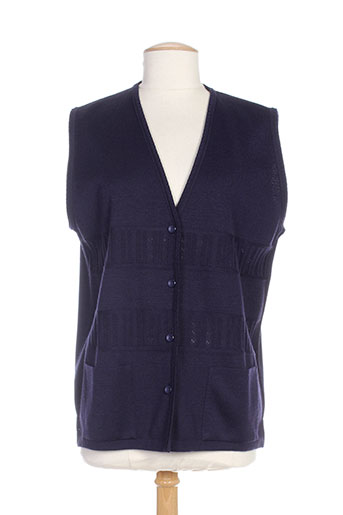 i.odena gilets femme de couleur bleu
