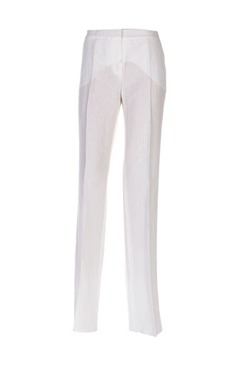 maxmara pantalons femme de couleur blanc