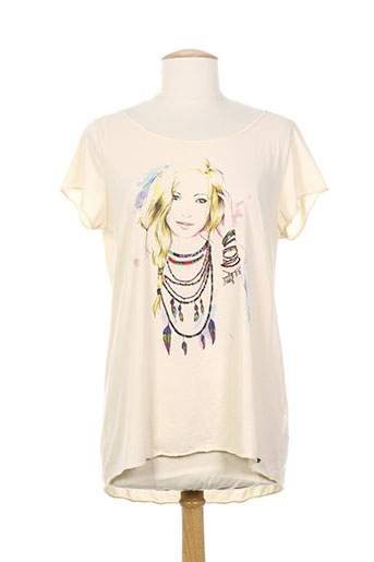 pepe jeans t-shirts femme de couleur beige