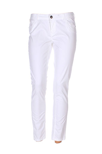 teddy smith pantalons femme de couleur blanc