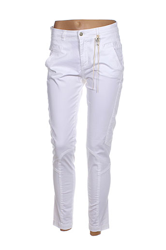 rivieres de lune pantalons femme de couleur blanc