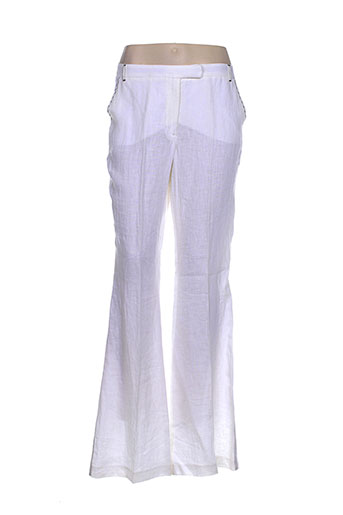 fuego woman pantalons femme de couleur blanc